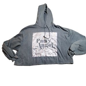 Public Library Women's Party Angel Cropped Long Sleeve Hoodie Size Small B45